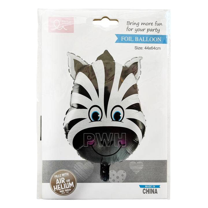 Zebra Face Printed Foil Balloon