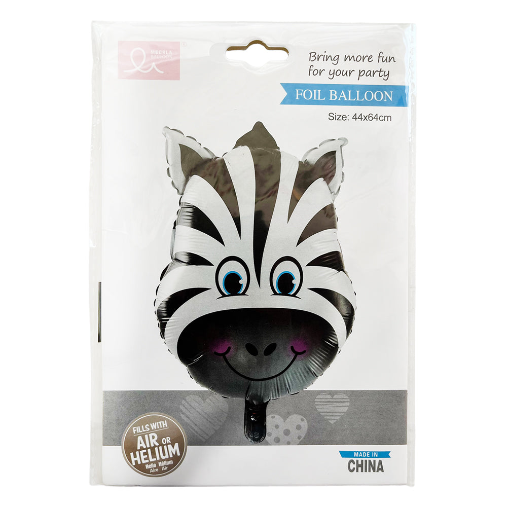 Zebra Face Printed Foil Balloon Party wholesale hub