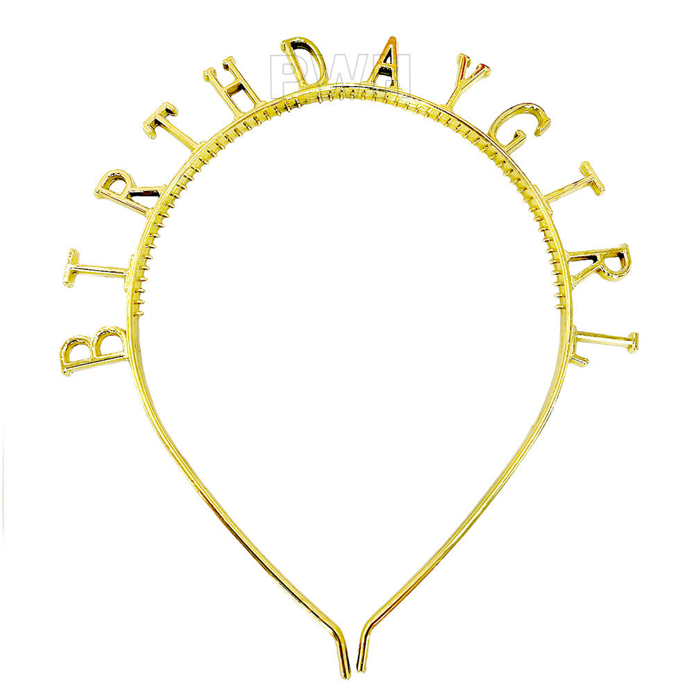 Birthday Girl golden metallic head band for birthday parties, cake cutting celebrations, and event photoshoots from Party Wholesale Hub India