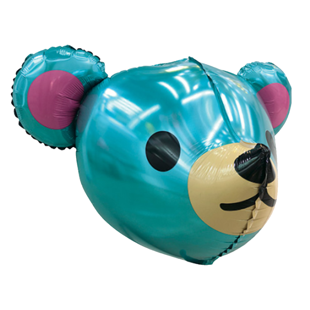 Blue Teddy Bear Face Foil Balloon Wholesale for Kids Birthday Decoration