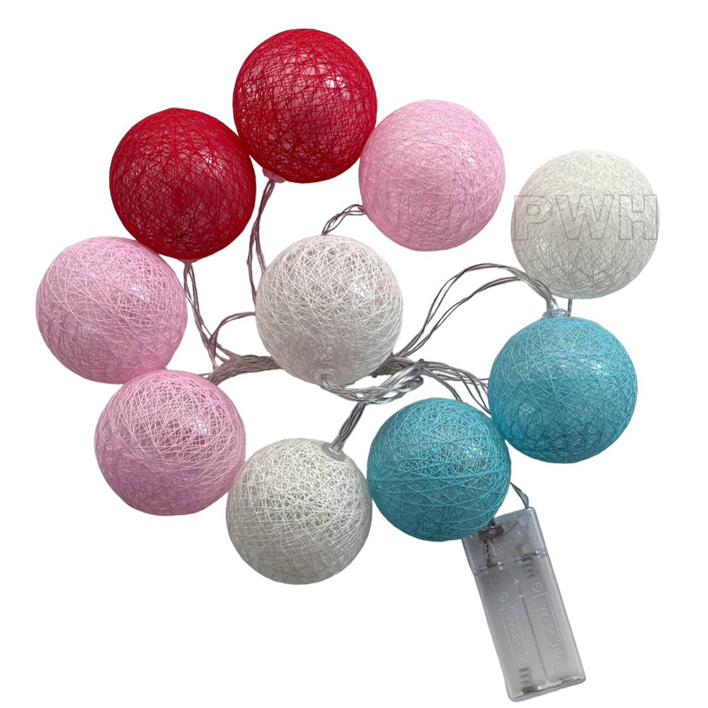 Multi-colour Round Cotton Ball LED Fancy Lights Decoration - 10 String Series