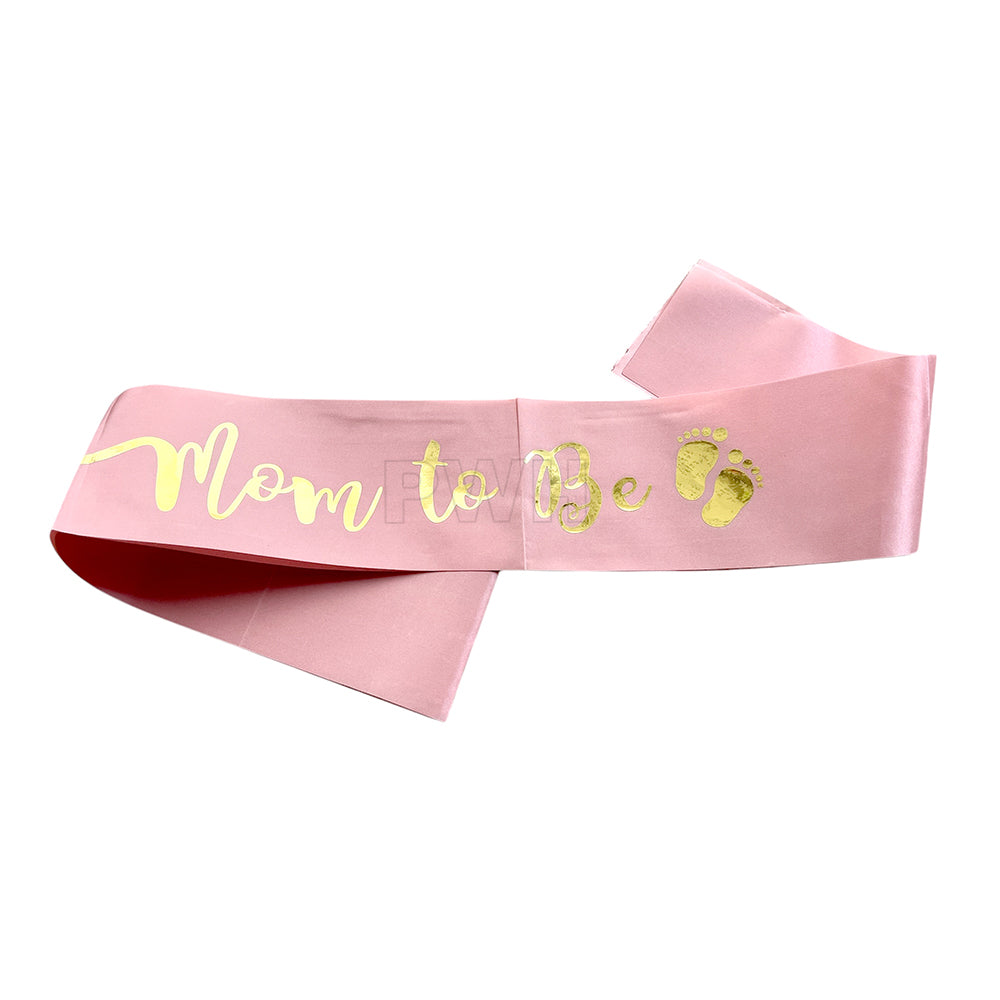 Elegant Mommy To Be satin sash in assorted colors for baby showers, gender reveal parties, maternity photoshoots, and pregnancy celebrations from Party Wholesale Hub India.