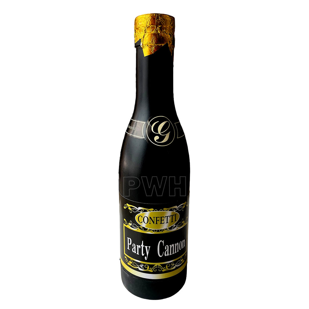 Elite Luxe decorative wine bottle confetti party popper cannon for weddings, birthdays, anniversaries, New Year celebrations, corporate events, and luxury party decorations.