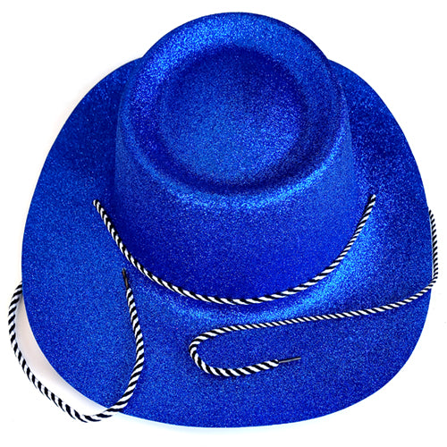 Fedora Glitter Party Hat - Blue - Party Wholesale Hub
