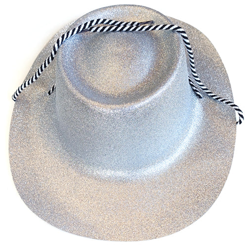 Fedora Glitter Party Hat - Silver - Party Wholesale Hub