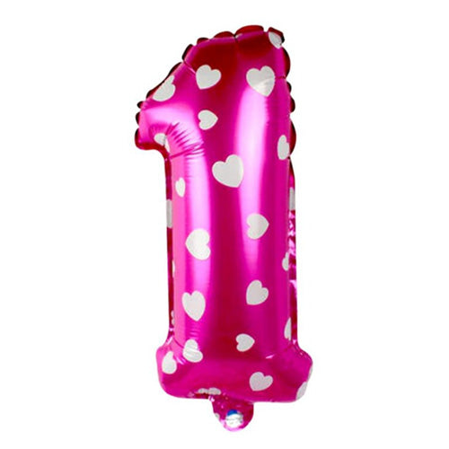 16" STANDARD Foil Number Balloons- Pink -One-PartyWholesaleHub