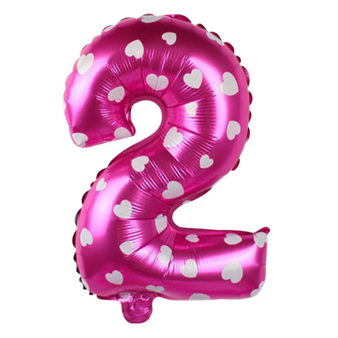 16" STANDARD Foil Number Balloons- Pink -Two-PartyWholesaleHub