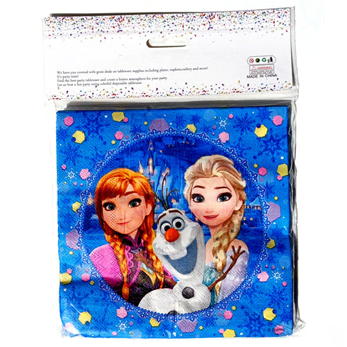 Frozen Theme Paper Napkins - Pack - Party Wholesale Hub