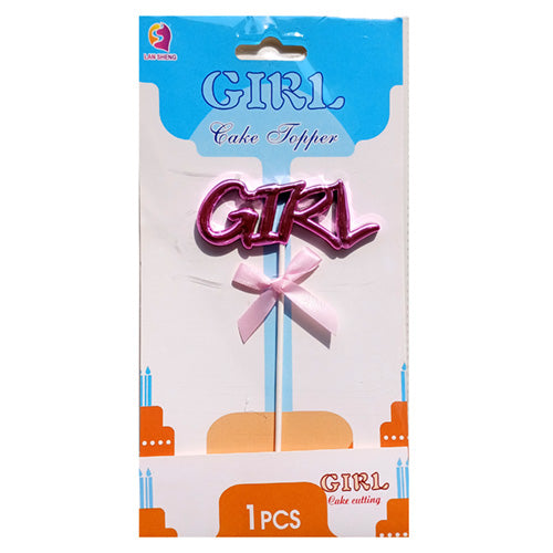 GIRL Cake Topper with Ribbon Pack - PartyWholesaleHub