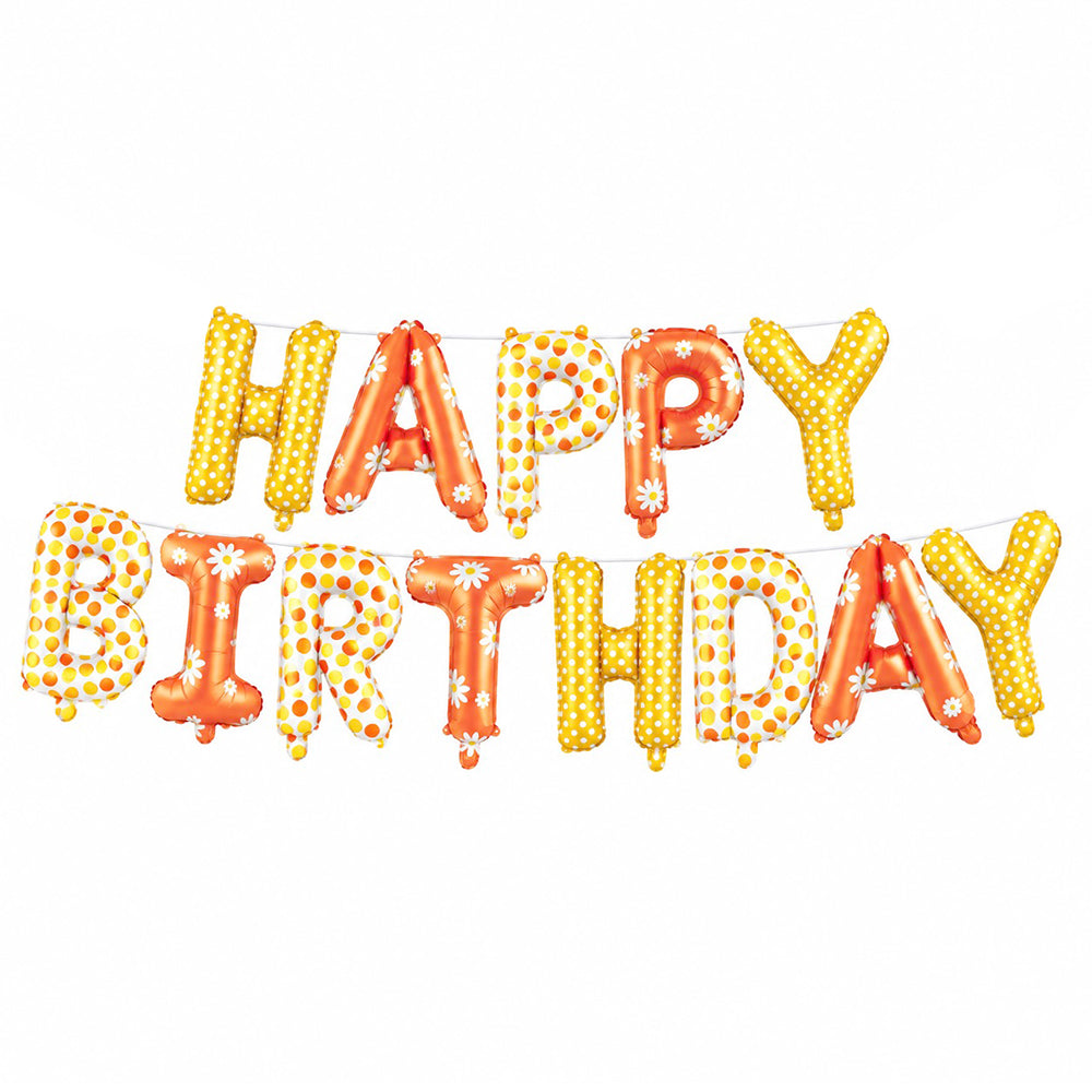 Happy Birthday Daisy Foil Banner in assorted colours for kids birthday and theme party decoration