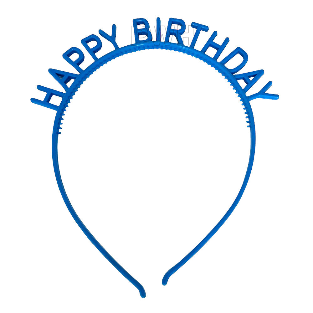 Happy Birthday plastic head band in assorted colors for birthday parties, cake cutting celebrations, and event photoshoots from Party Wholesale Hub India