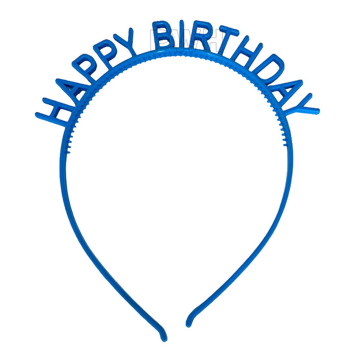 Happy Birthday plastic head band in assorted colors for birthday parties, cake cutting celebrations, and event photoshoots from Party Wholesale Hub India