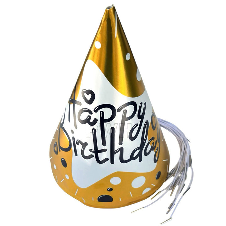 Happy Birthday Theme Glossy Birthday Caps [10 Nos]