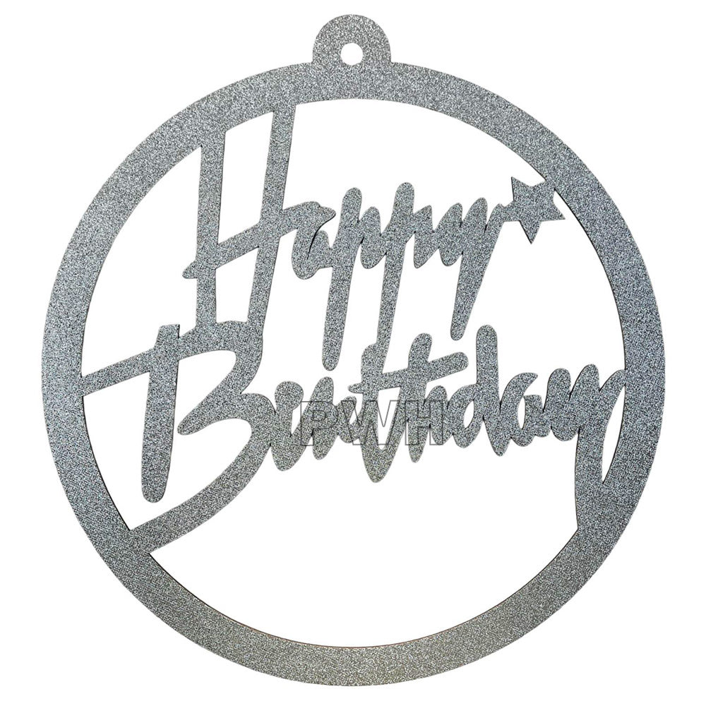 Happy Birthday Wooden Glitter Backdrop Centerpiece [Available with Golden, Rose Gold and Silver Options]