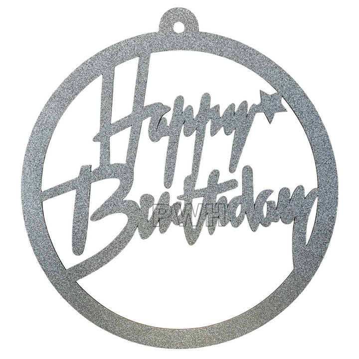 Happy Birthday Wooden Glitter Backdrop Centerpiece [Available with Golden, Rose Gold and Silver Options]