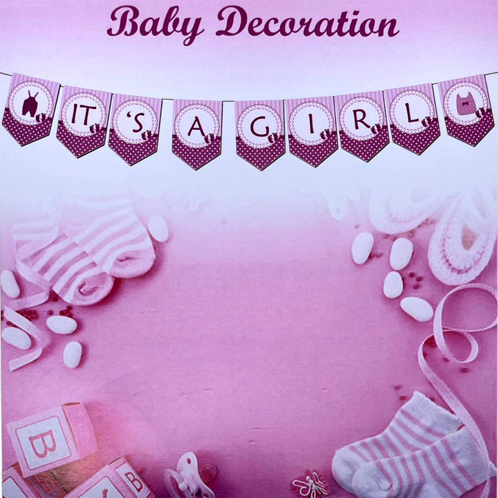 It's a Girl Baby Arrival Paper Wall Banner - Pack - Party Wholesale Hub