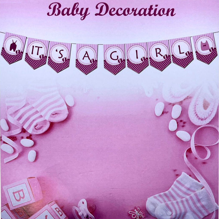 It's a Girl Baby Arrival Paper Wall Banner - Pack - Party Wholesale Hub