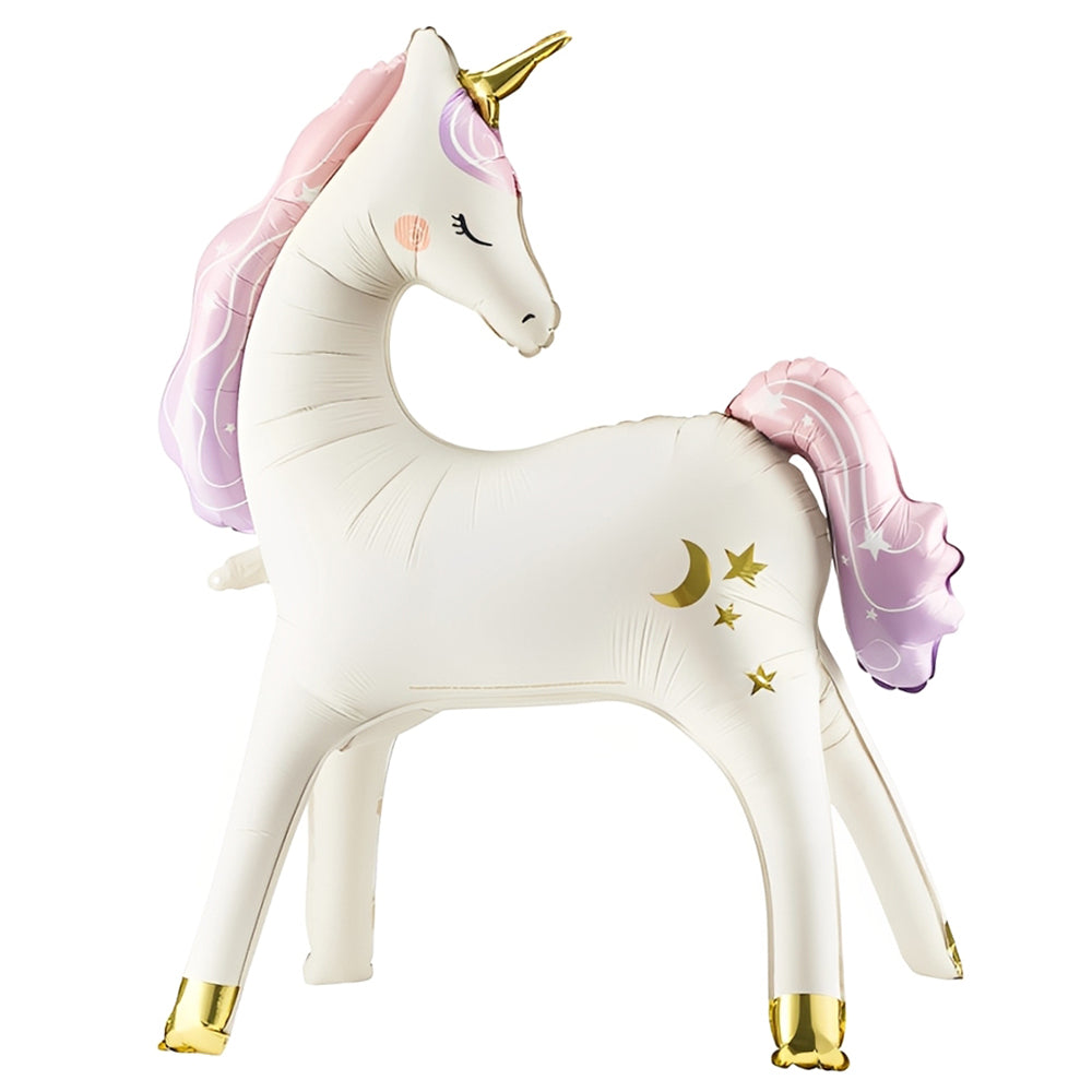 Lovely Unicorn Shaped Foil Balloon for unicorn theme birthday party decoration, reusable helium foil balloon for wholesale party supplies