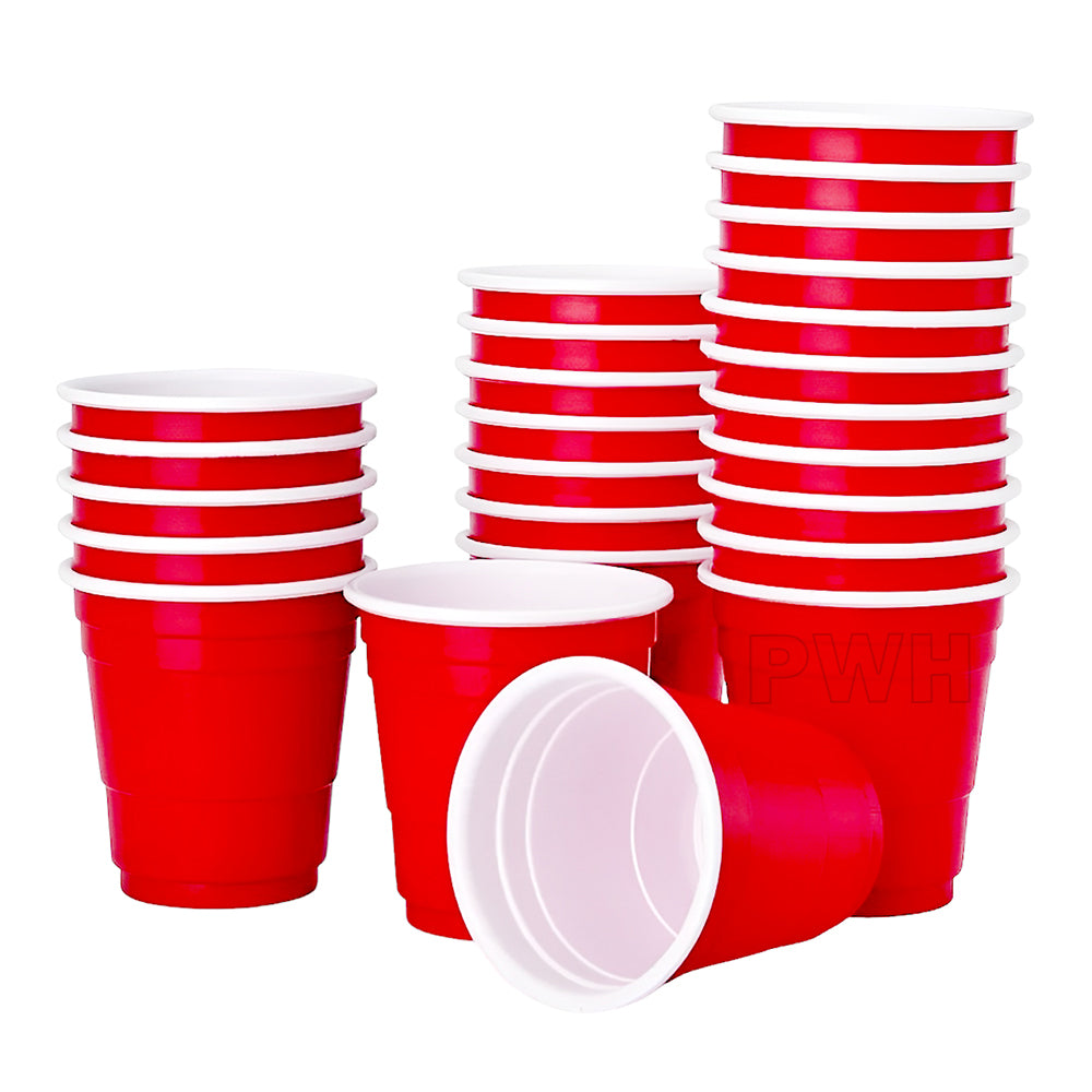 Premium Disposable Red Paper Shot Glasses Pack of 20 for Beverage Sampling and Party Serving from Party Wholesale Hub