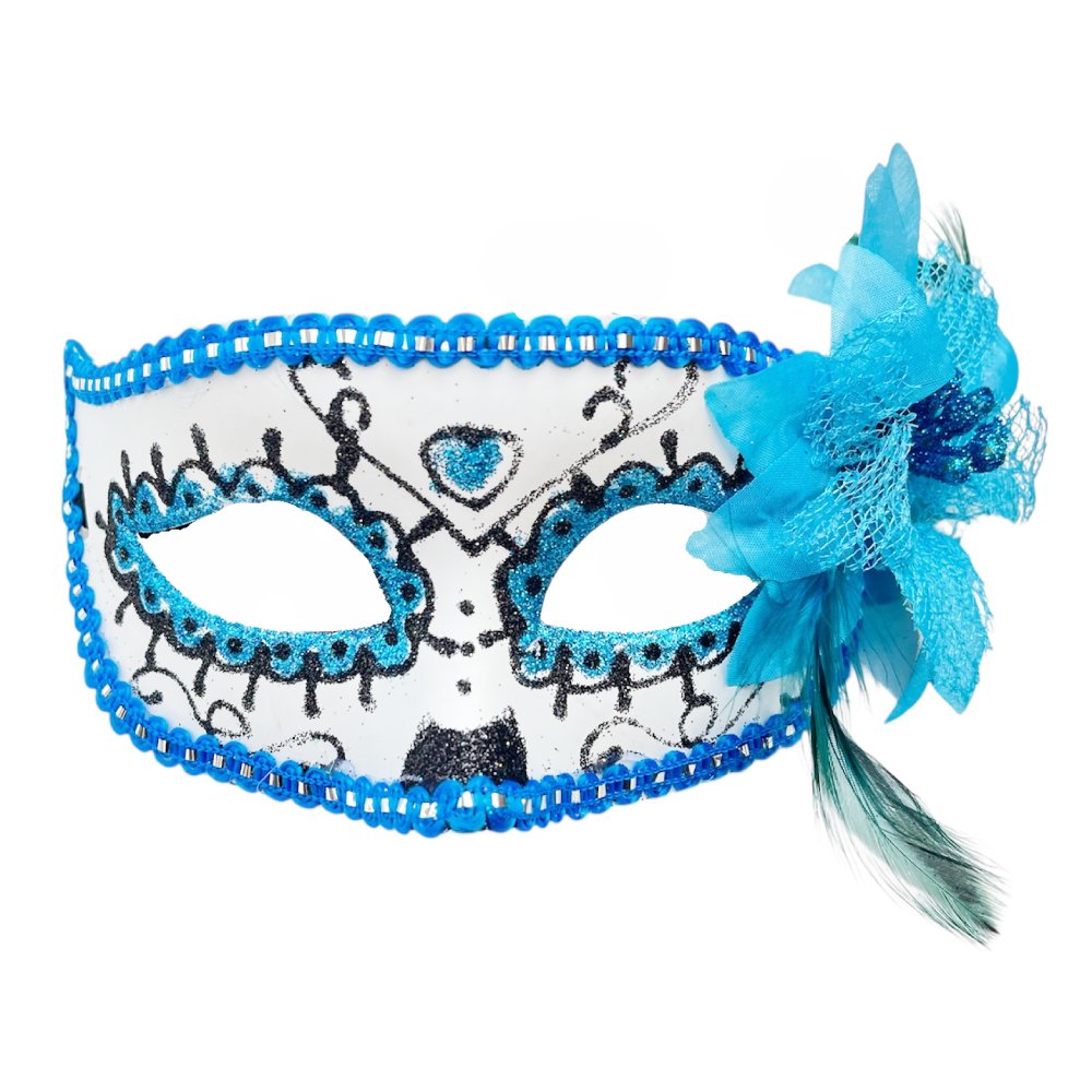 Luxury floral masquerade eye mask in assorted colors for carnival parties, masquerade events, bachelorette celebrations, costume parties, and photo booth accessories from Party Wholesale Hub India.