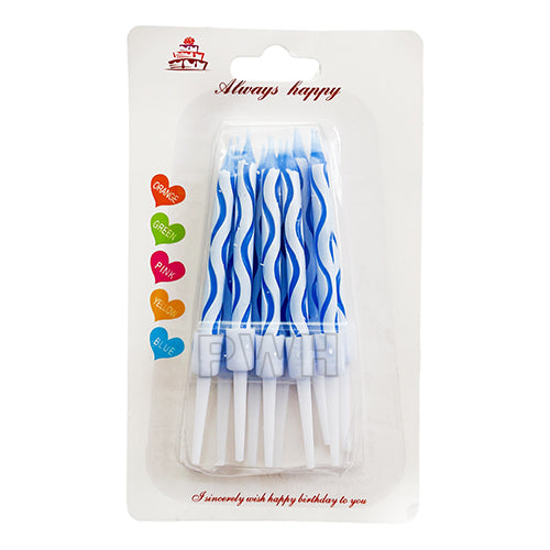 Happy Birthday Printed Cake Candles in pink and blue for birthday cake decoration and wholesale party supplies from Party Wholesale Hub