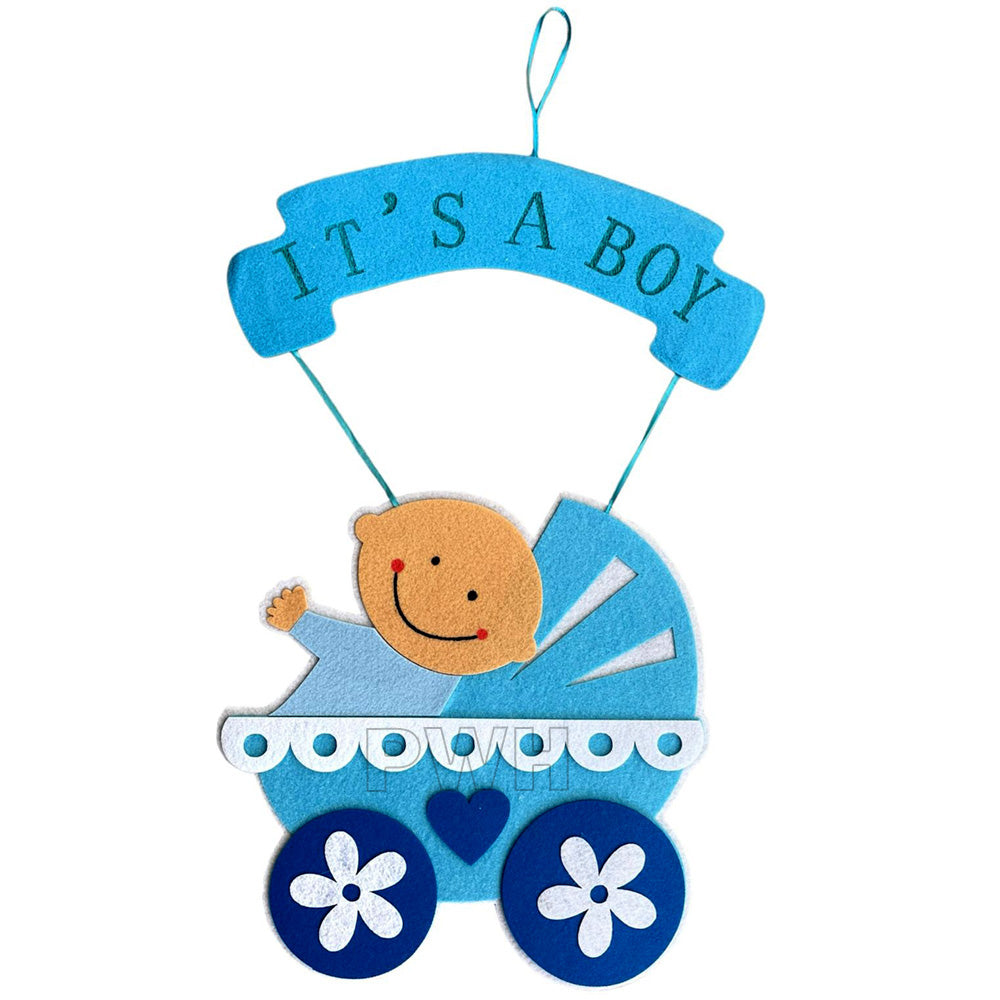 It's a Boy Girl Pram EVA wall hanging decoration for baby shower, baby arrival, welcome baby and newborn party decoration from Party Wholesale Hub.