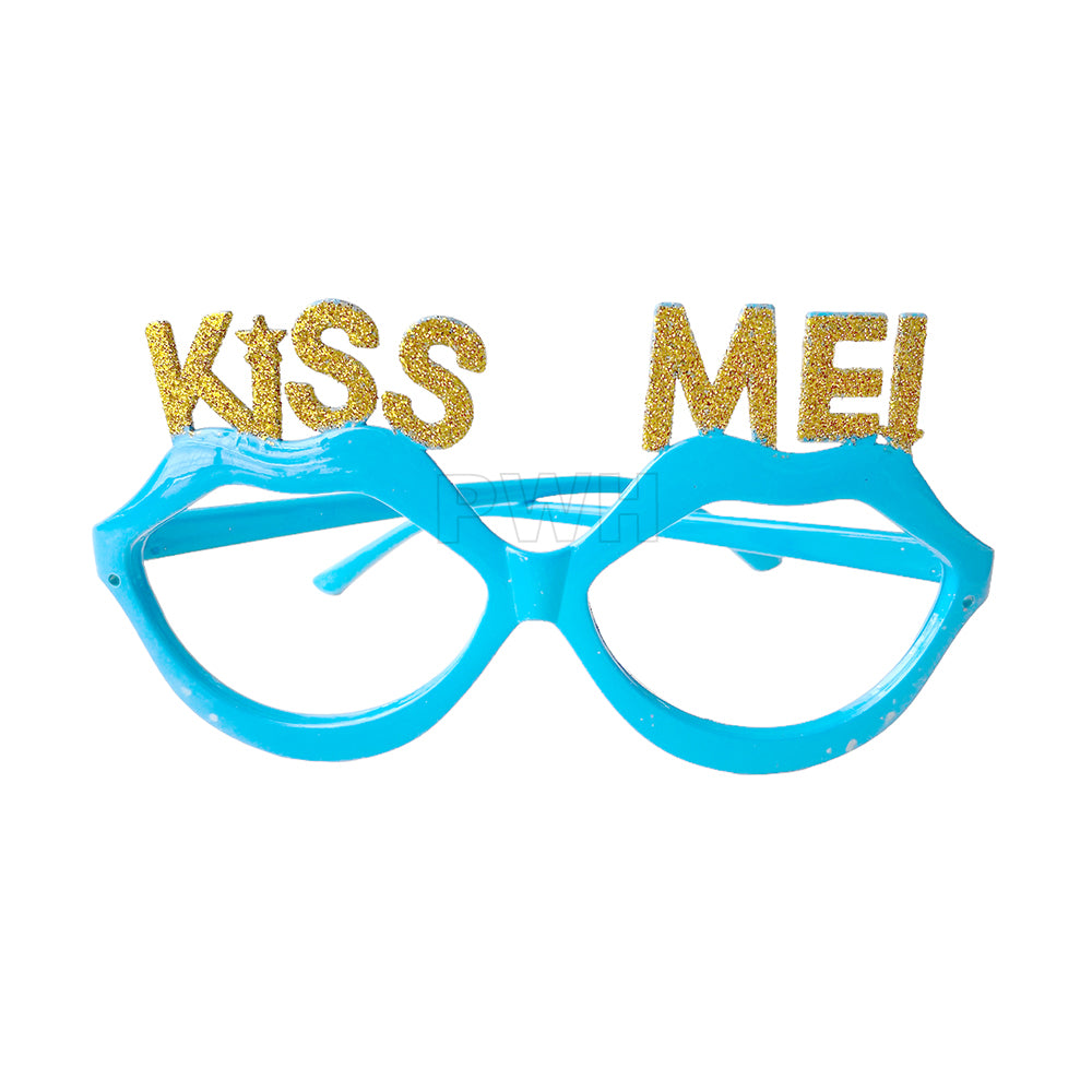 Premium KISS ME party goggles for Valentine's Day, bachelorette parties, bridal showers, birthdays, anniversaries, photo booth props, and wholesale party supplies from Party Wholesale Hub India.