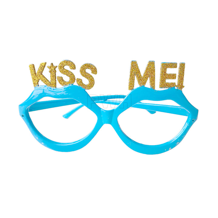 Premium KISS ME party goggles for Valentine's Day, bachelorette parties, bridal showers, birthdays, anniversaries, photo booth props, and wholesale party supplies from Party Wholesale Hub India.