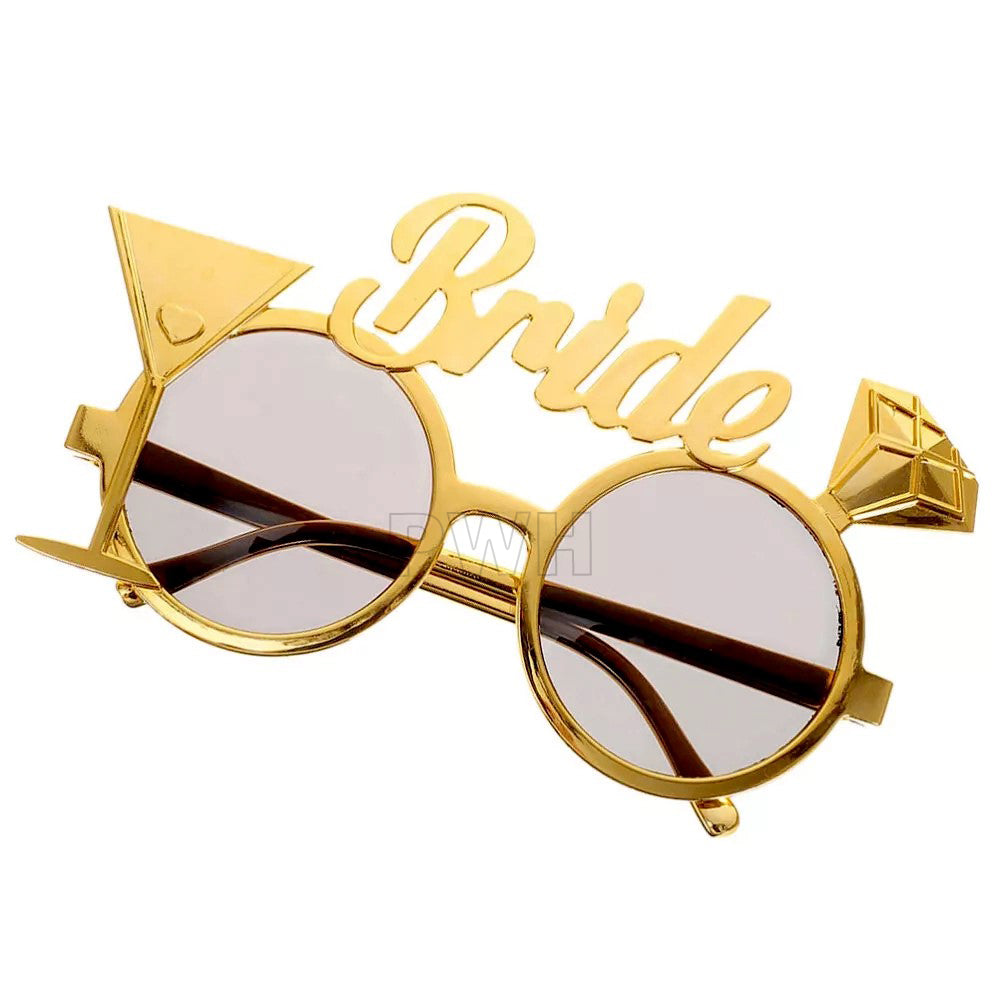 Luxury premium Bride party goggles for bridal showers, bachelorette parties, wedding celebrations, engagement ceremonies, and bridal photo booth accessories from Party Wholesale Hub India.