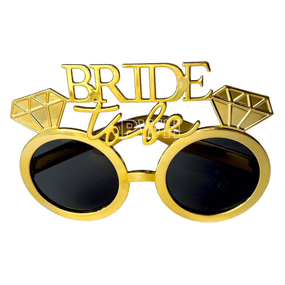 Luxury premium Bride To Be party goggles in assorted designs and colors for bridal showers, bachelorette parties, engagement celebrations, wedding photo booths, and pre-wedding events from Party Wholesale Hub India.