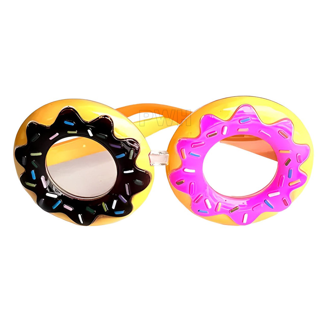 Luxury premium donut theme fancy party goggles in pink and brown for birthday parties, dessert theme celebrations, baby showers, bakery events, and photo booth accessories from Party Wholesale Hub India.