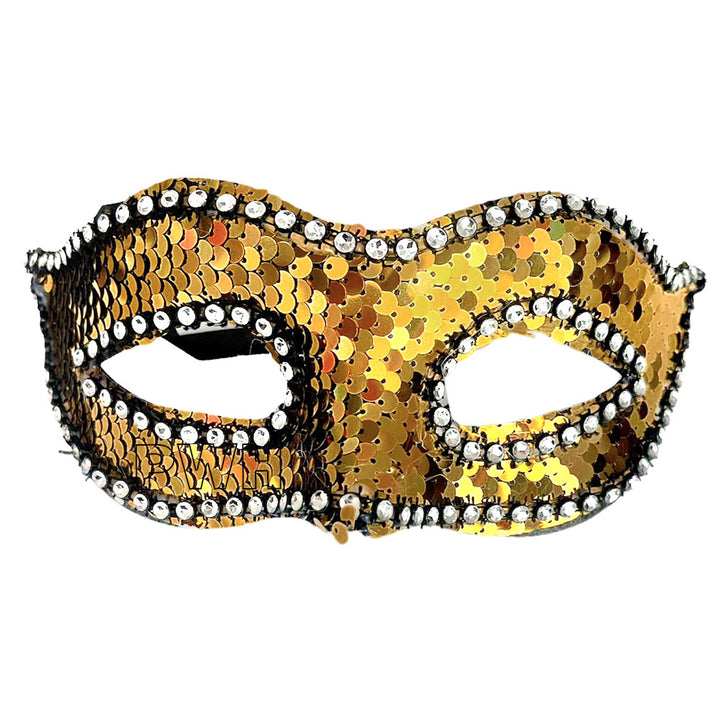 Luxury sequin half face party mask in assorted colors for masquerade parties, carnival celebrations, birthday parties, office events, costume parties, and photo booth accessories from Party Wholesale Hub India.