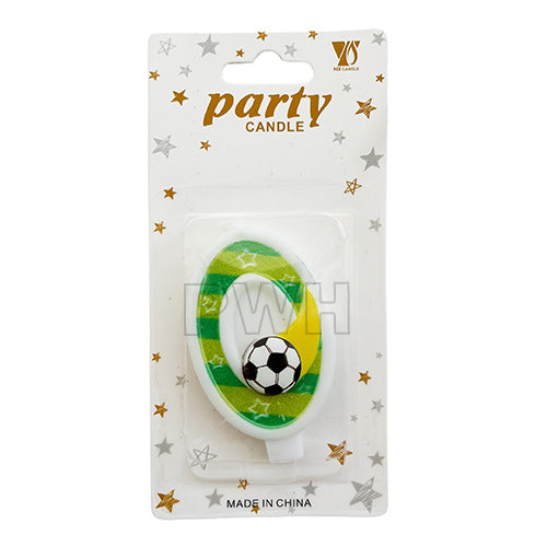 Soccer Theme Number Birthday Cake Candle available in digits 0–9 for football birthday party cake decoration from Party Wholesale Hub