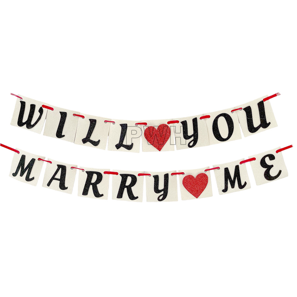 Will You Marry Me EVA wall banner for romantic marriage proposal and engagement party decoration available wholesale from Party Wholesale Hub
