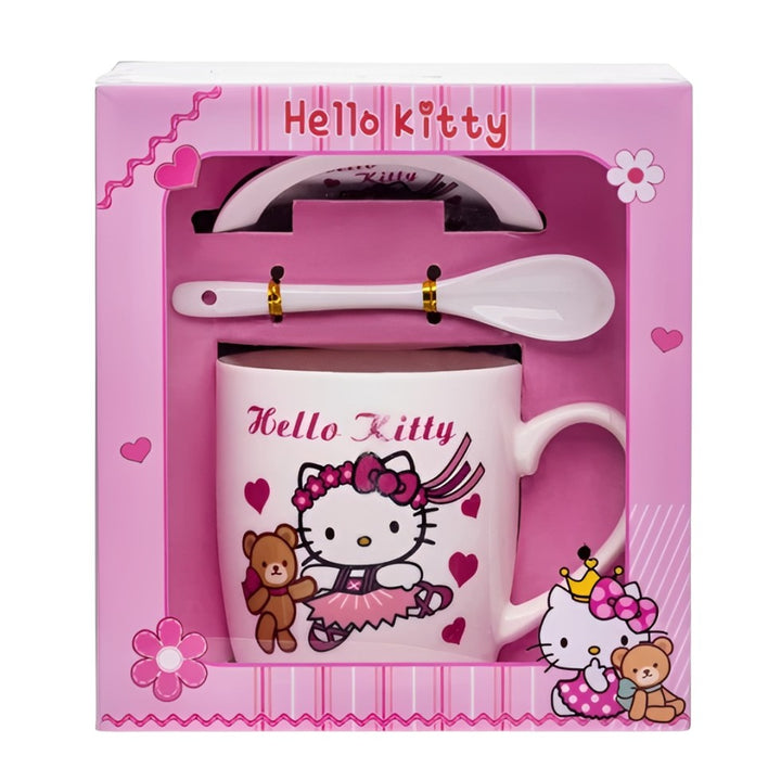 Magical Unicorn ceramic mug gift set with matching lid and spoon for return gifts, birthday gifts, gift hampers, and wholesale gifting supplies.