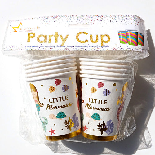 Little Mermaid Theme Glitter Paper Cups - Party Wholesale Hub