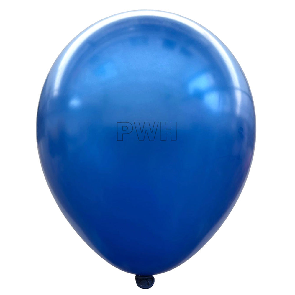 12" Metallic/ Crystal Latex Balloons [100 pcs pack] - Blue