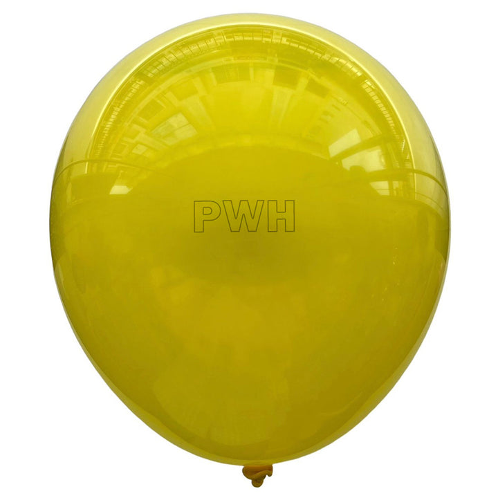 12" Metallic/ Pearl/ Crystal Latex Balloons [100 pcs pack] - Yellow