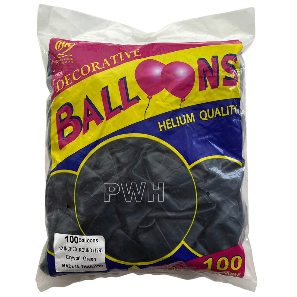 12" Metallic Crystal Latex Balloons [100 pcs pack] - Green