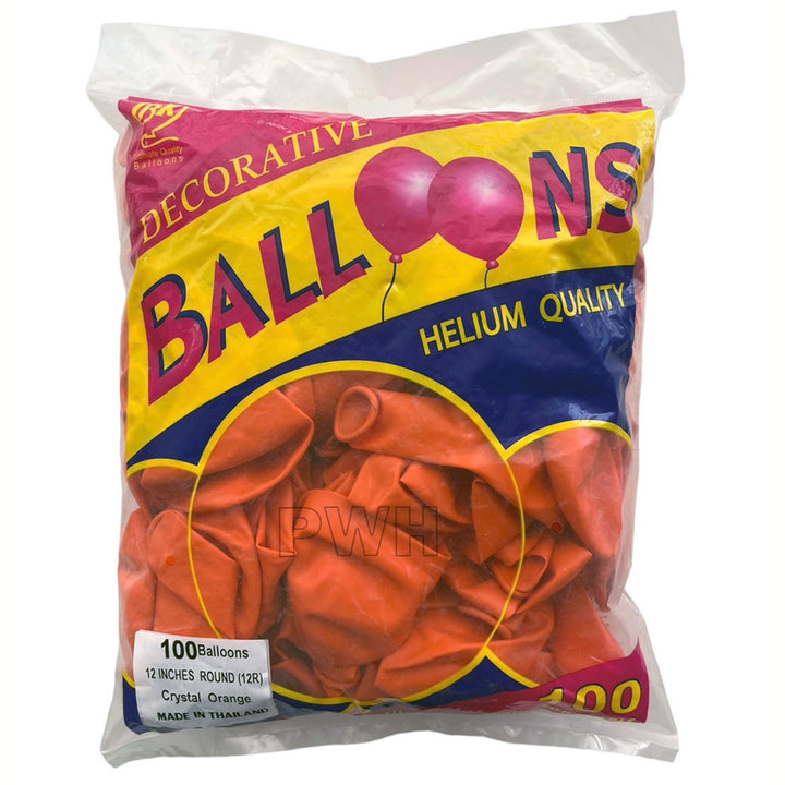 12" Metallic Crystal Latex Balloons [100 pcs pack] - Orange