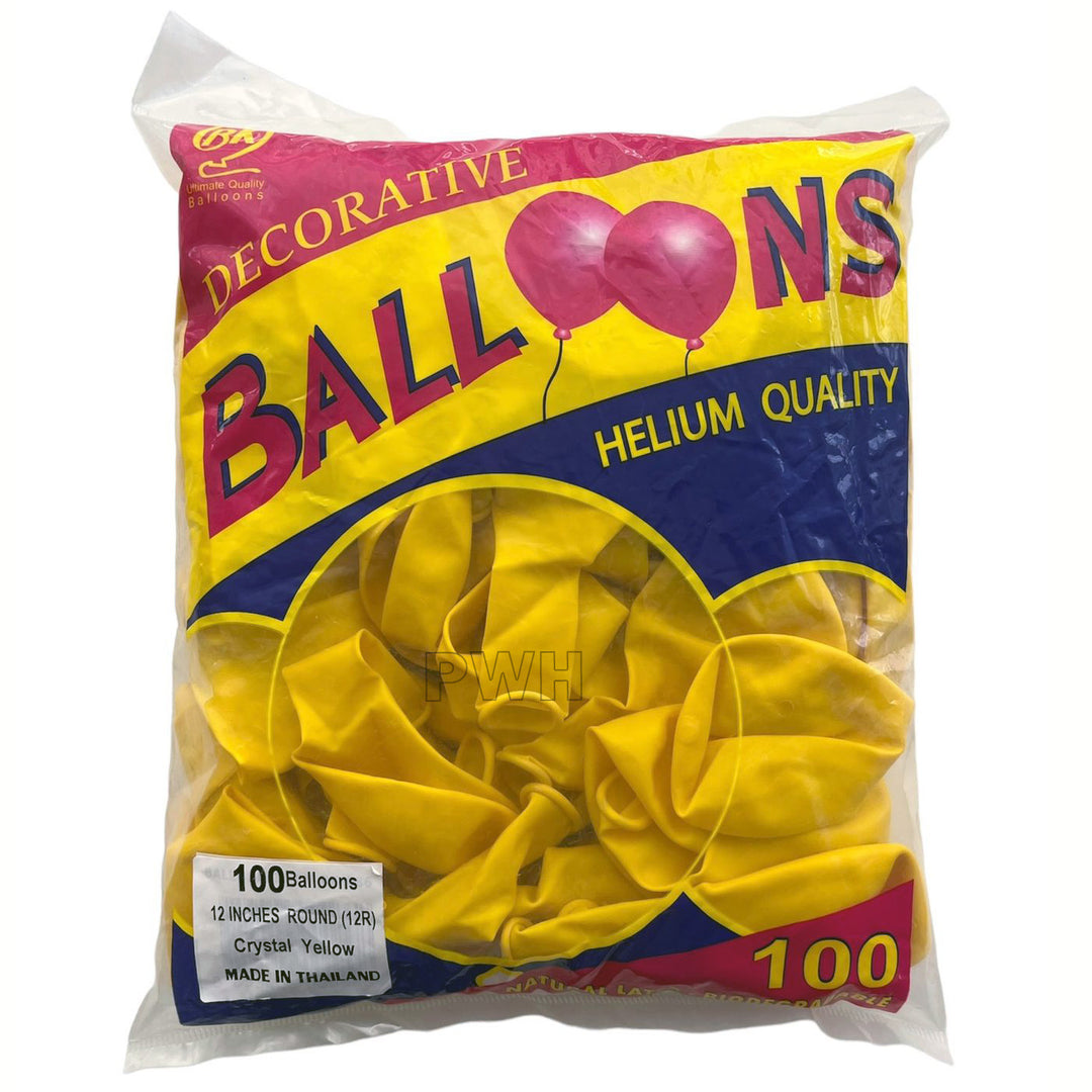 12" Metallic/ Pearl/ Crystal Latex Balloons [100 pcs pack] - Yellow