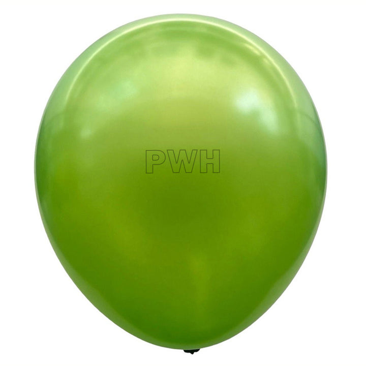 12" Pearl Metallic Latex Balloons [100 pcs pack] - Lemon Green