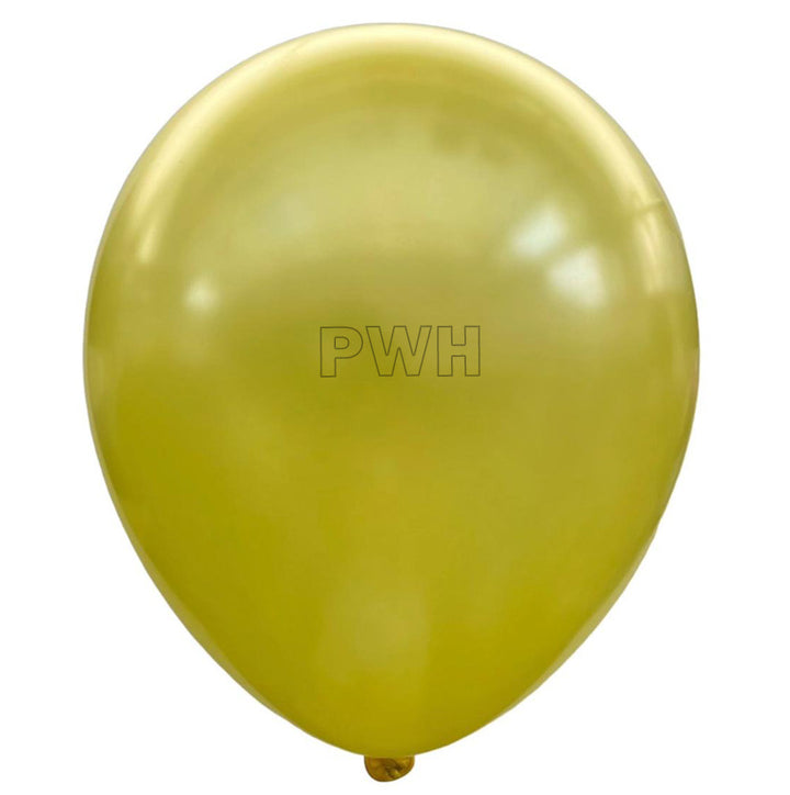 12" Metallic/ Pearl/ Crystal Latex Balloons [100 pcs pack] - Yellow