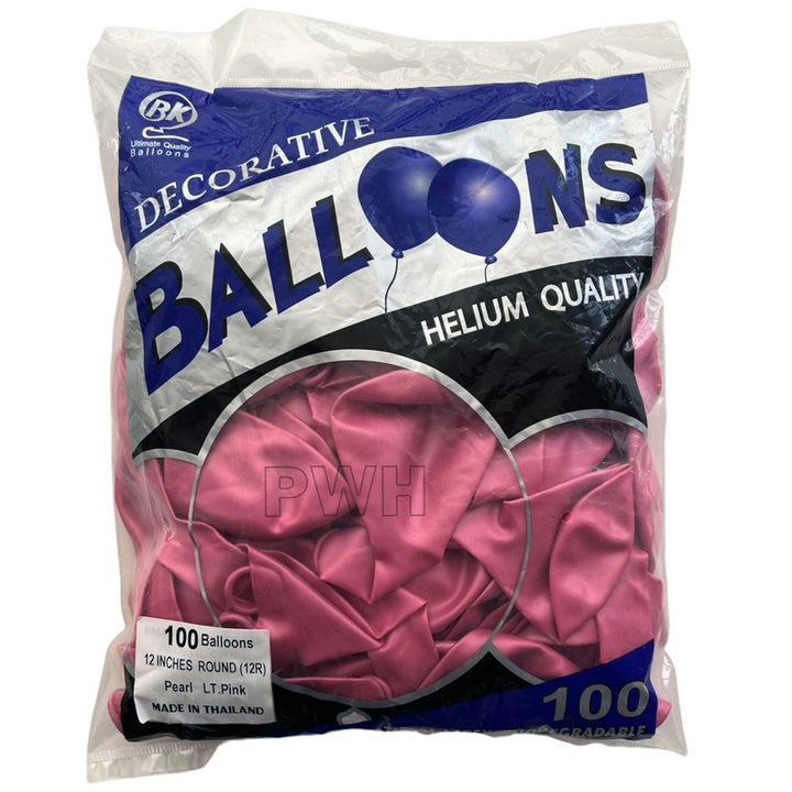 12" Metallic Pearl Latex Balloons [100 pcs pack] - Light Pink