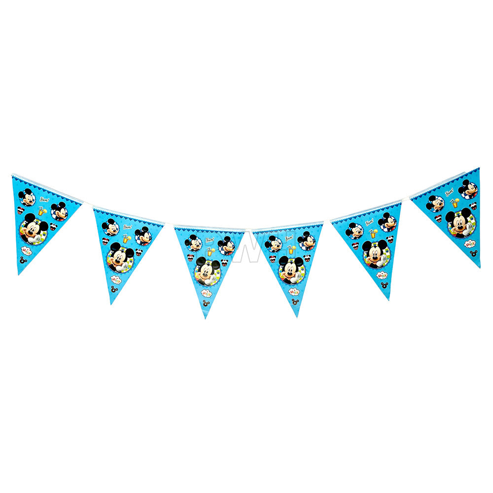 Mickey Mouse theme happy birthday wall banner for kids birthday party decoration, premium paper banner available at wholesale prices.