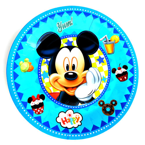 Mickey Mouse Theme Paper Food Plates - Isolated - Party Wholesale Hub