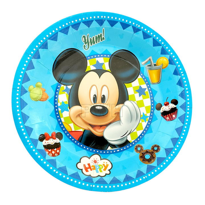 Mickey Mouse Theme 9 inch paper food plates pack of 10 disposable eco-friendly party plates for kids' birthday party table decoration and wholesale party supplies