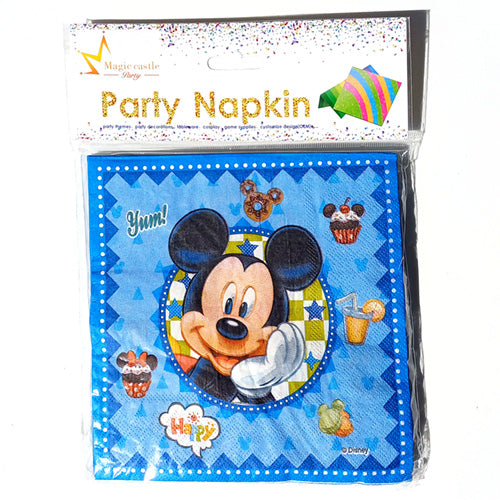 Mickey Mouse Theme Paper Napkins - Pack - Party Wholesale Hub