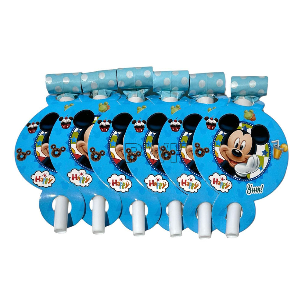 Mickey Mouse theme party blowouts set of 6 for kids birthday party favors and celebration accessories.