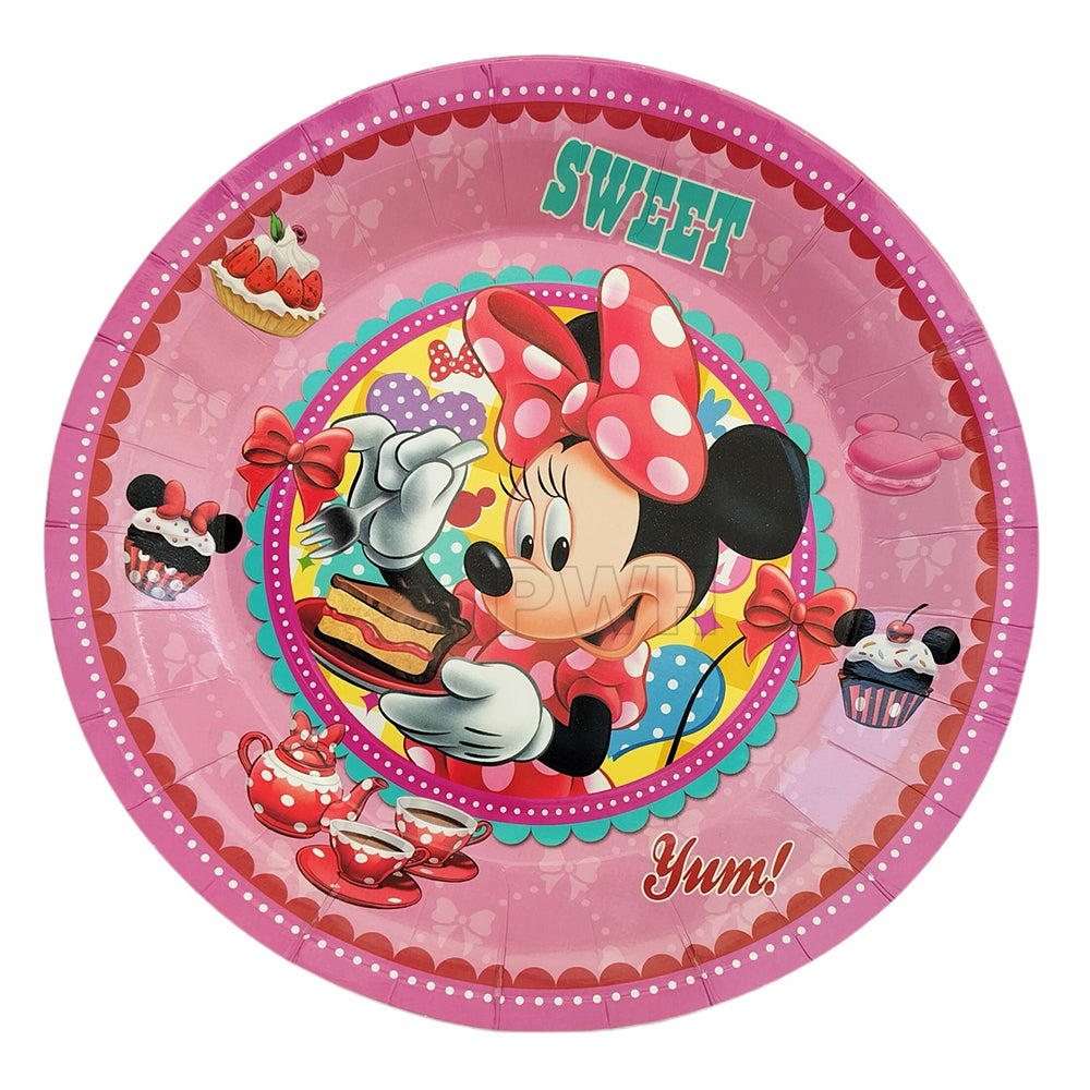 Minnie Mouse theme paper cups pack of 10 for kids birthday parties, disposable eco-friendly beverage cups available at wholesale prices.